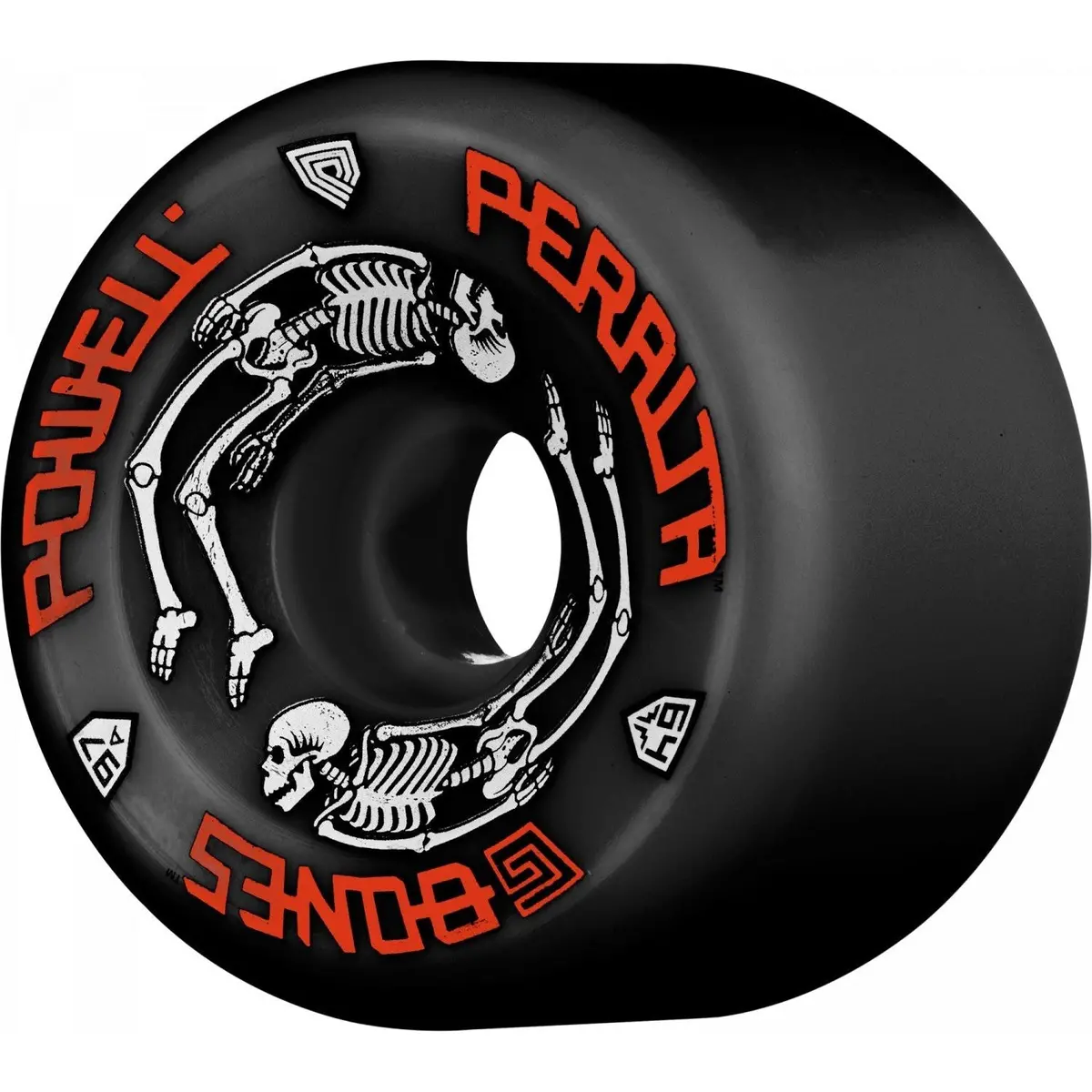 Powell Peralta G-Bones Skateboard Wheels 64Mm 97A - Black (4 Pack) 1