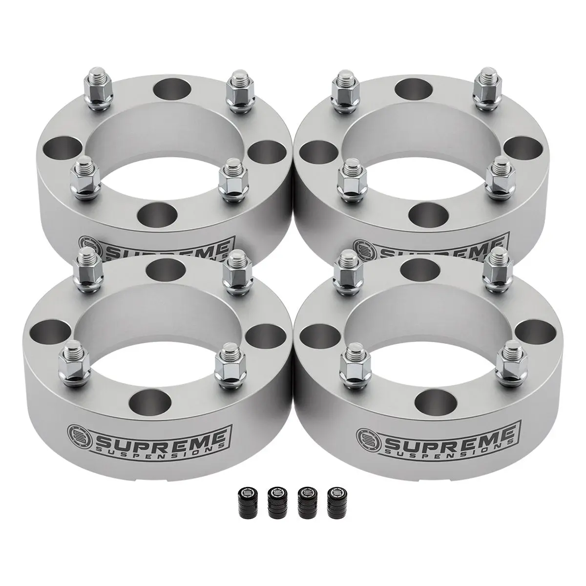 1994-2000 Kawasaki Mule 2500 Lug Centric Wheel Spacers / New Premium Tire Valve Caps 2