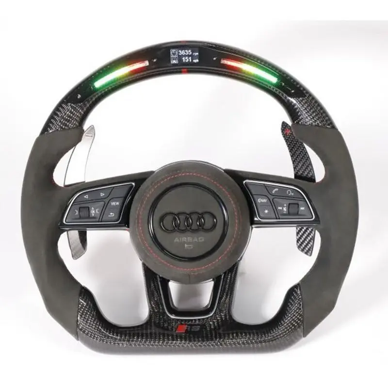 Custom Audi Rs Steering Wheel (Carbon/Alcantara/Led) 1