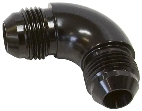 An-16 Black Anodized 90-Degree Full-Flow Union Fitting 1