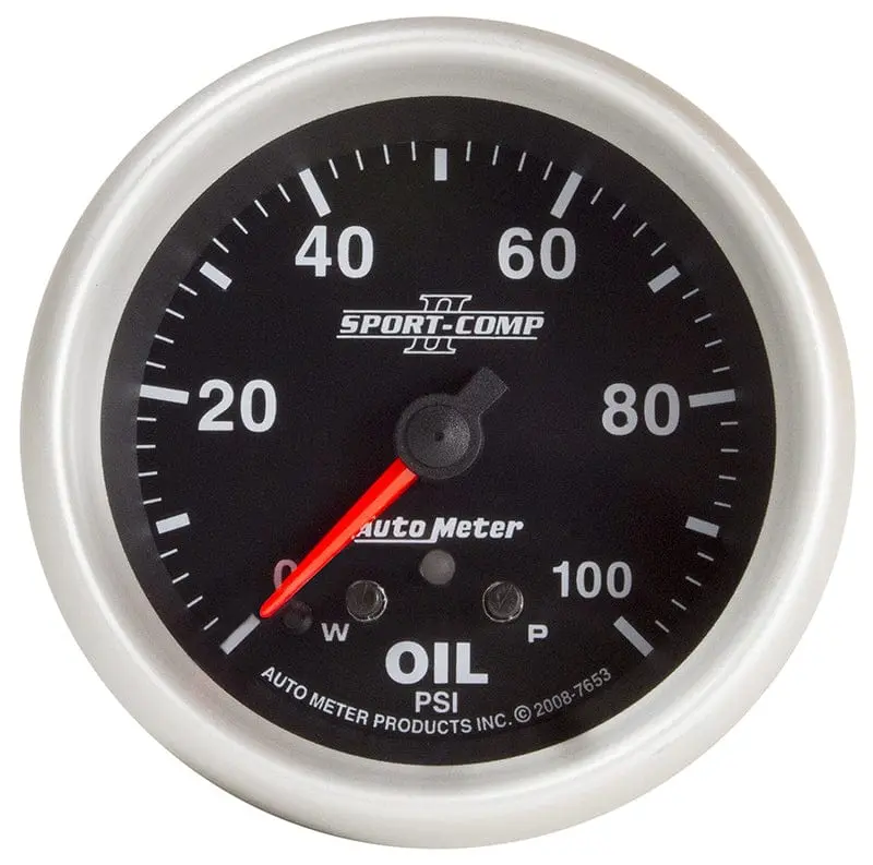 Sport-Comp Ii Oil Pressure Gauge – Au7653 Mechanical Readout With Sporty Dial Layout 1