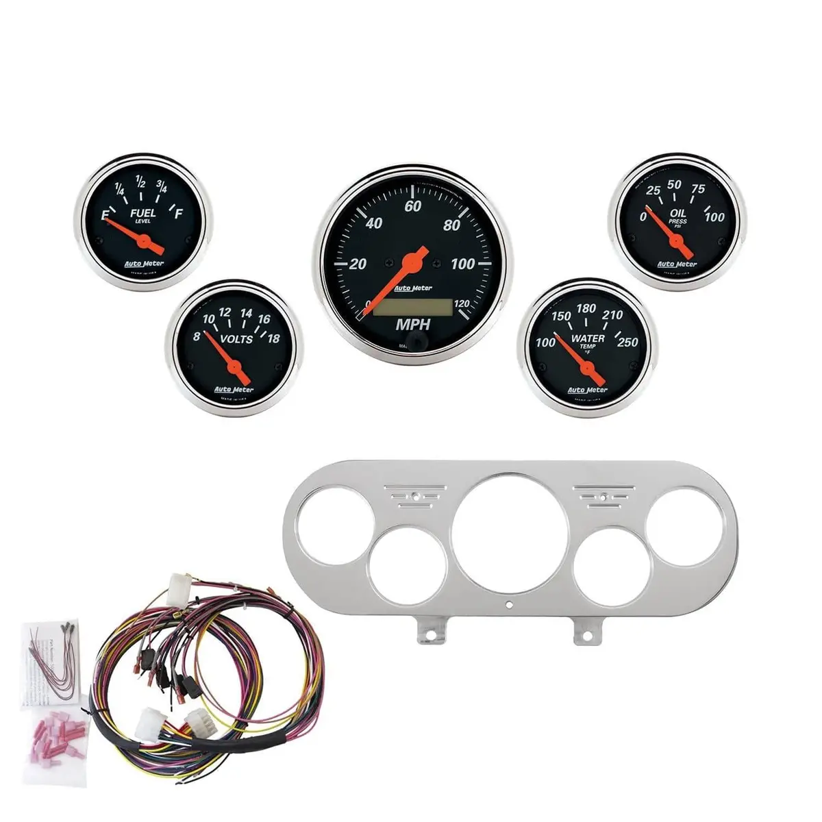 Autometer Designer Series Black Instrument Cluster - Model 7044-Db 1