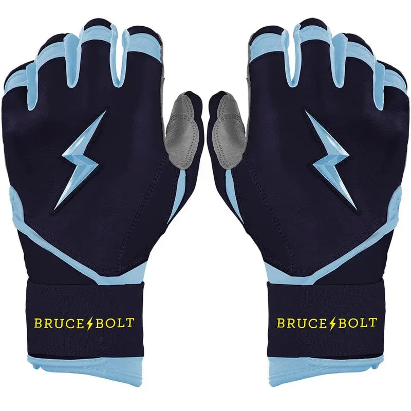 Bruce Bolt Bear Series Long Cuff Batting Gloves - Tampa Blue - Adult 1