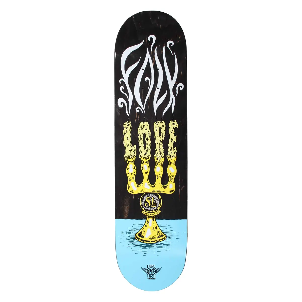 Folklore Candle Fibretech Lite 8 Inch Wide Blue Skateboard Deck 1