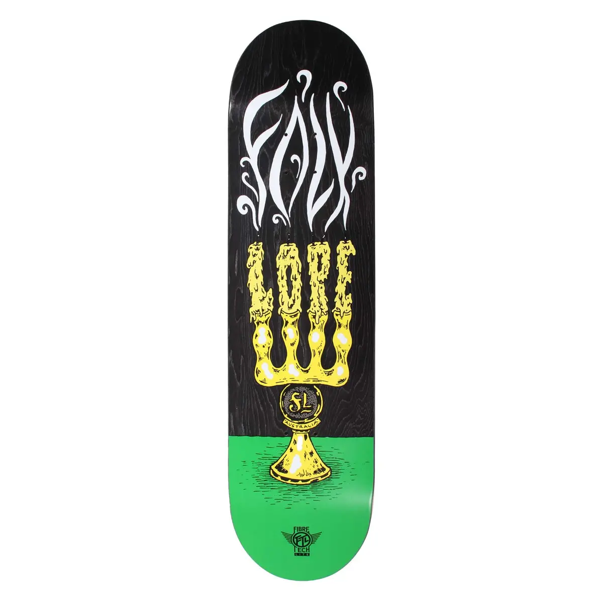 Folklore Candle Fibretech Lite 8 Inch Wide Green Skateboard Deck 1