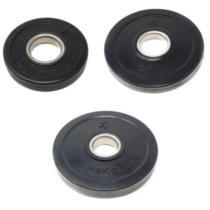 Rubber Coated Plates - Black, 1.25Kg-5Kg 1