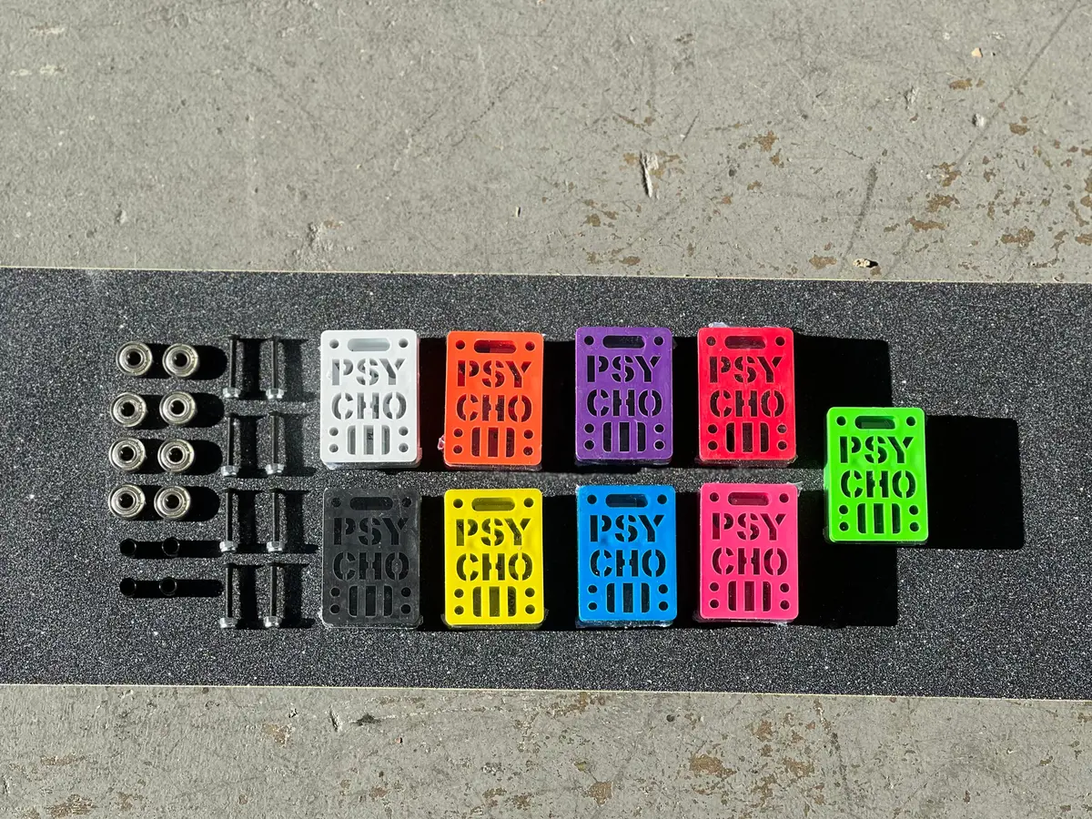 Complete Skateboard Kit: Bearings + 11" Grip + 1/2" Risers + Hardware 1