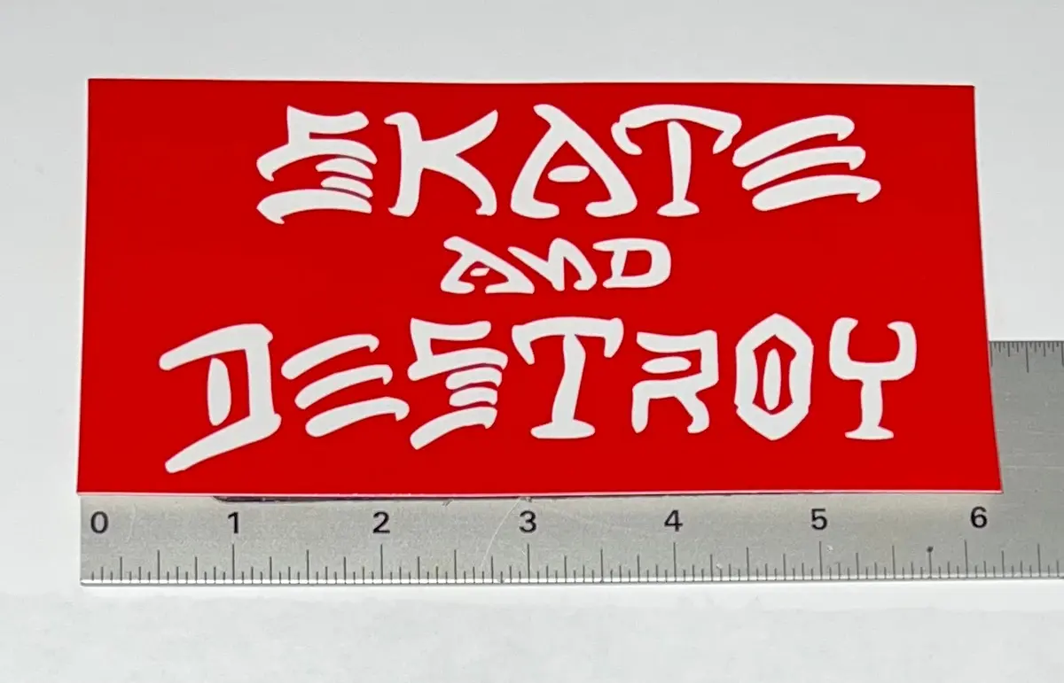 Thrasher Skate And Destroy Skateboard Sticker Red 1