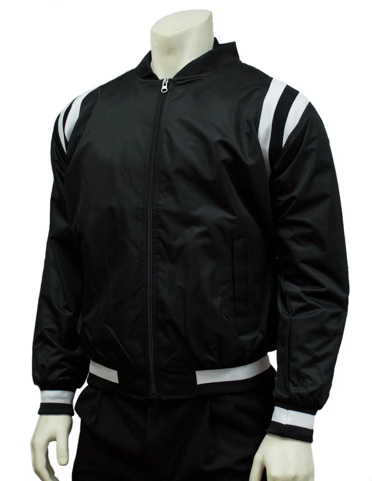 Smitty Collegiate Style Black Jacket W/ Black & White Side Insets 1