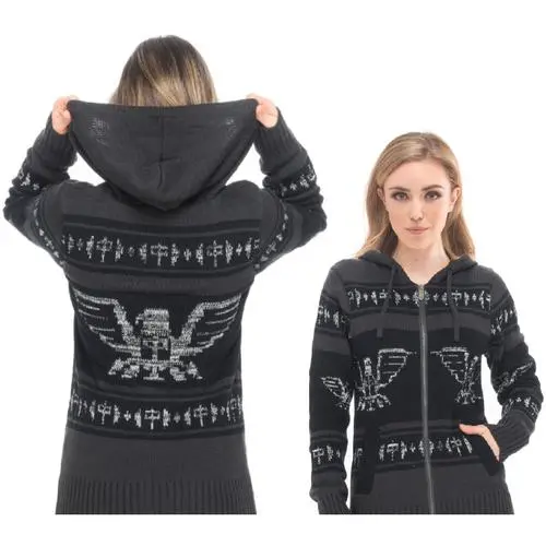 Rds Womens Zip Sweater Hoodie Eagle Heart 1