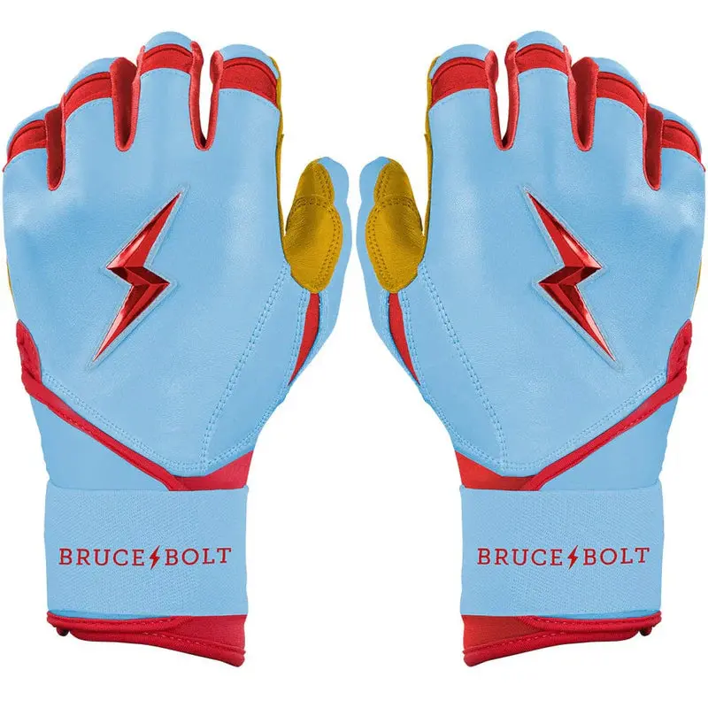 Bruce Bolt Harrison Bader Signature Series Long Cuff Batting Gloves - Baby Blue - Youth 1