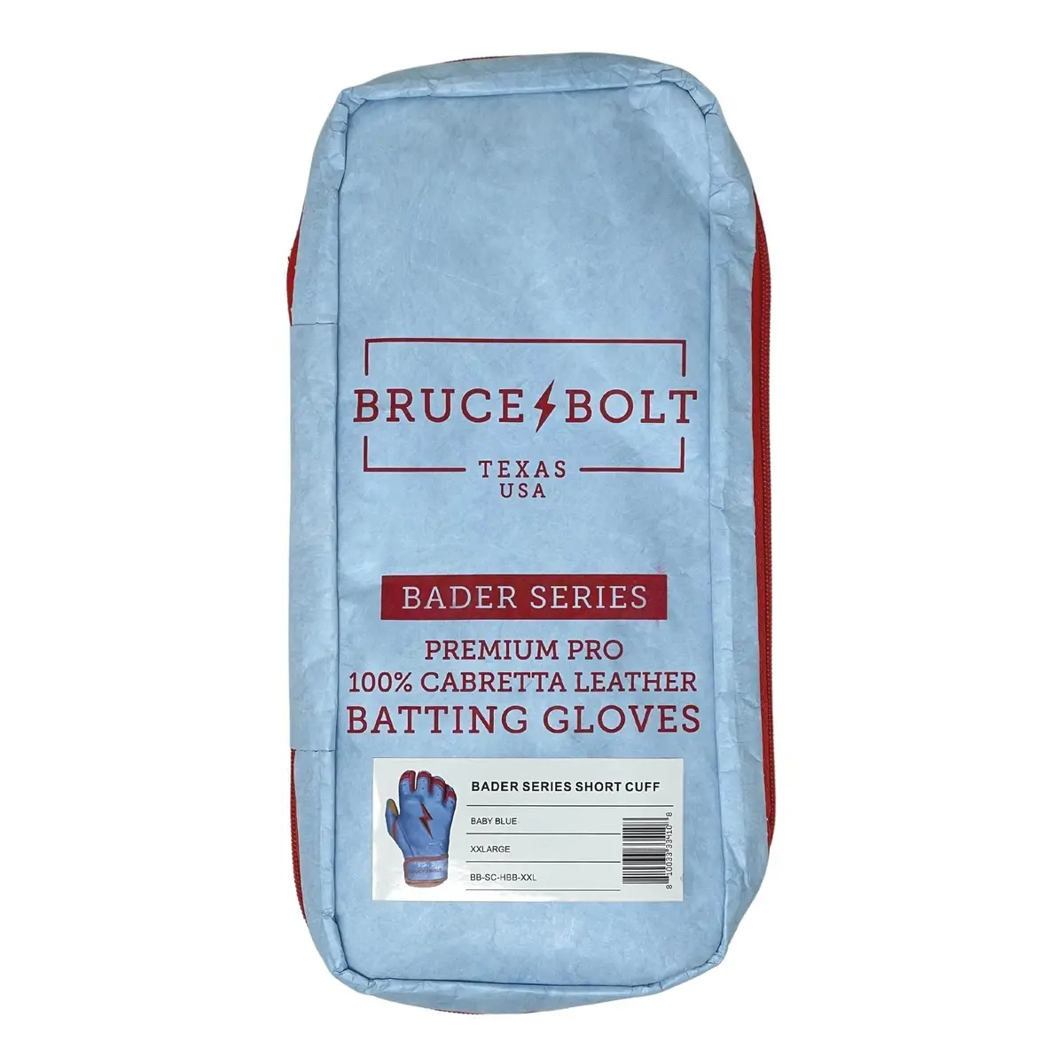 Bruce Bolt Harrison Bader Signature Series Short Cuff Batting Gloves - Baby Blue - Adult 4