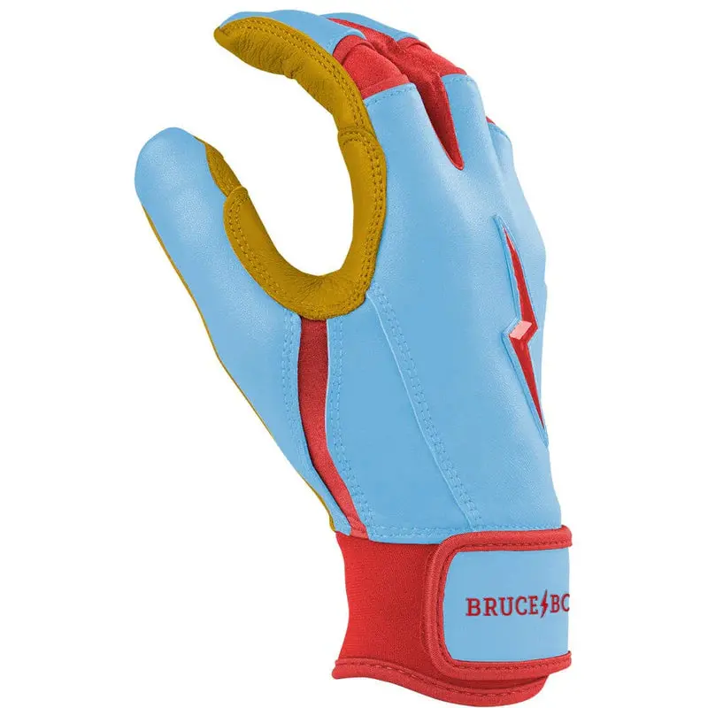 Bruce Bolt Harrison Bader Signature Series Short Cuff Batting Gloves - Baby Blue - Adult 2