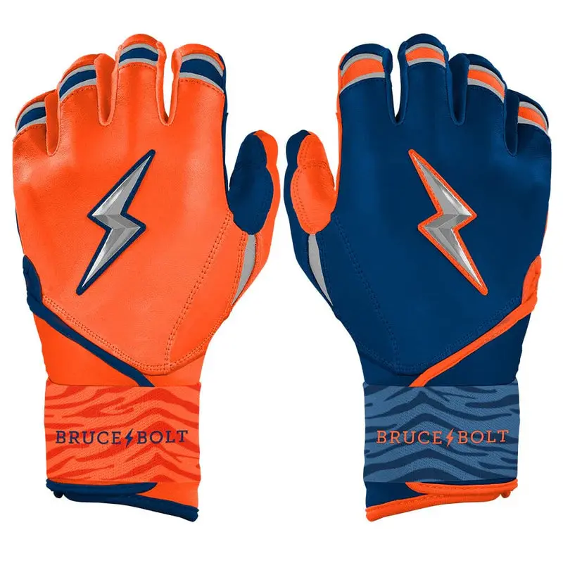 Bruce Bolt Max Clark Signature Series Long Cuff Batting Gloves - Navy/Orange - Youth 1