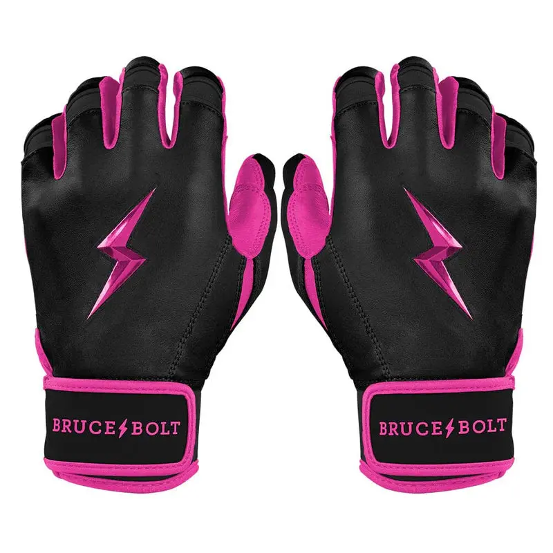 Bruce Bolt Bear Series Short Cuff Batting Gloves - Hot Pink - Adult 1