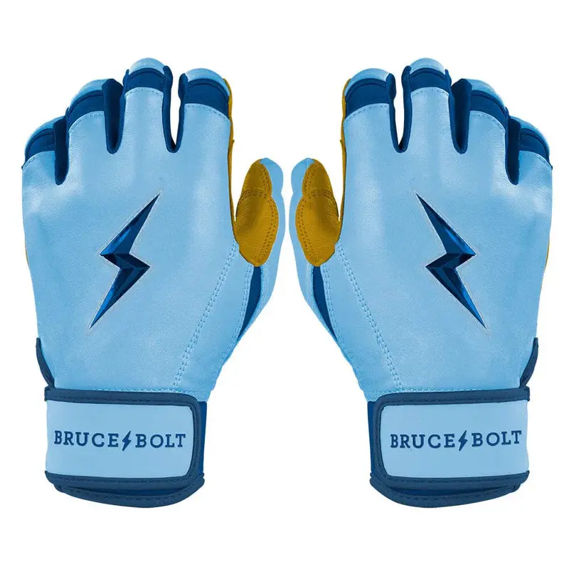 Bruce Bolt Bear Series Short Cuff Batting Gloves - Carolina Blue - Adult 1