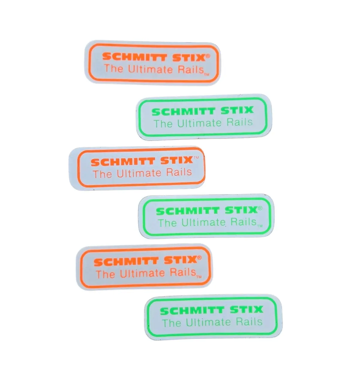 White Vintage 80S Schmitt Stix Rails Sticker Pack (6 Pc) 1