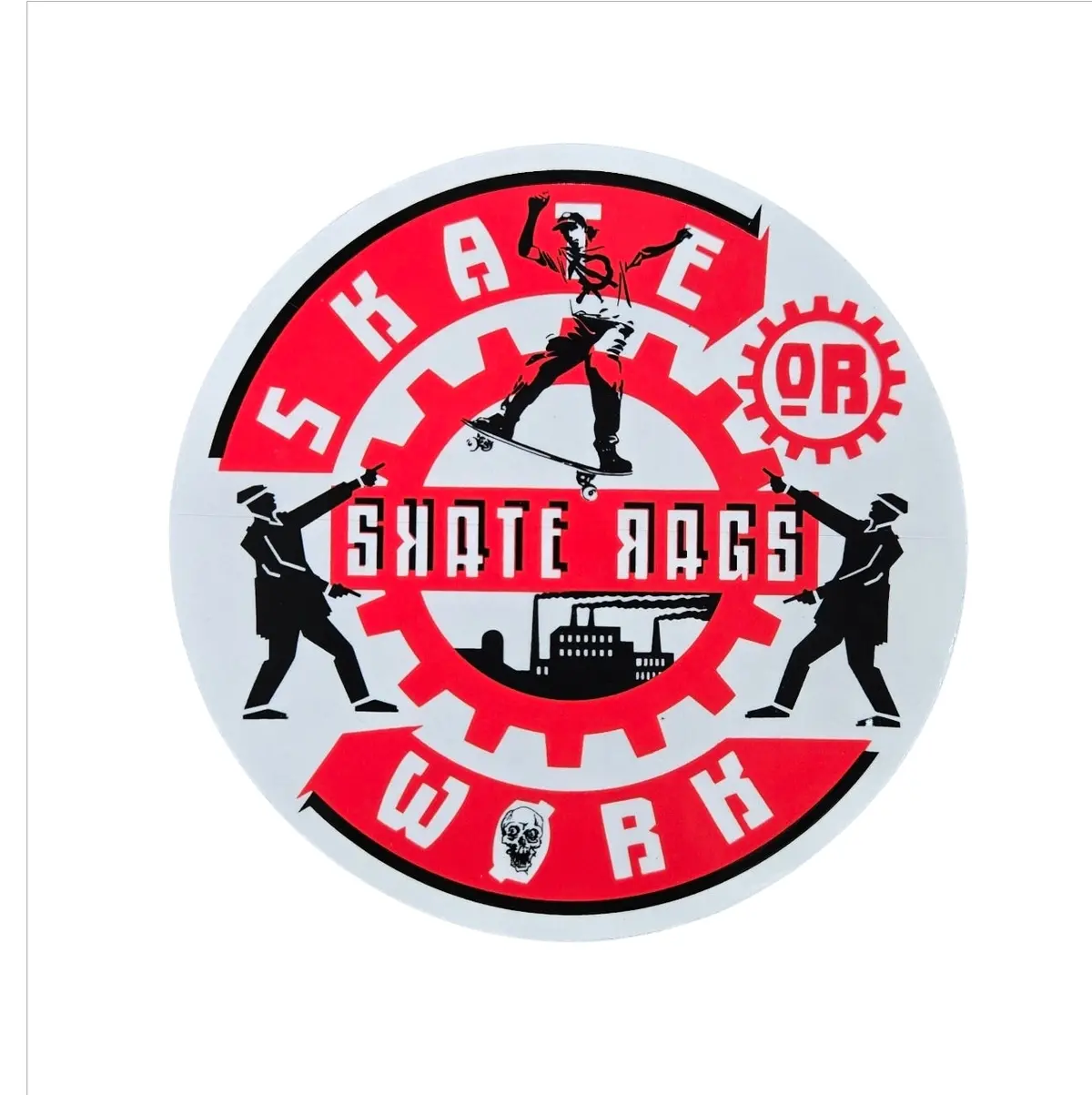 Vintage 80S Skate Rags Sticker - Large Round 1