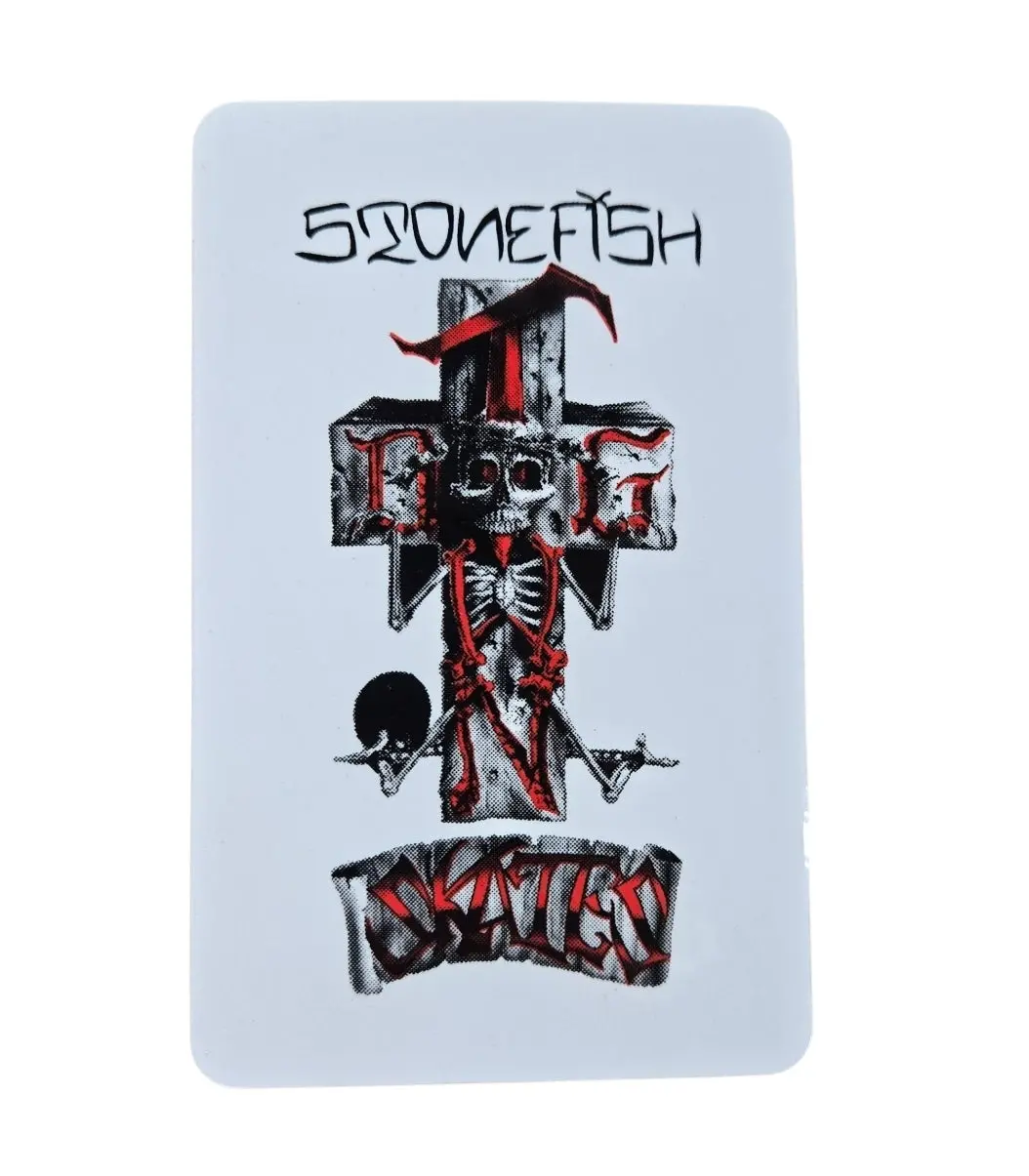 Dogtown Stonefish Sticker 4" - White Red 1