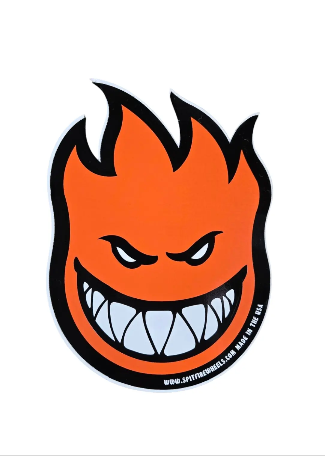 4.5" X 6" Vintage Spitfire Wheels Big Head Sticker - Orange 1
