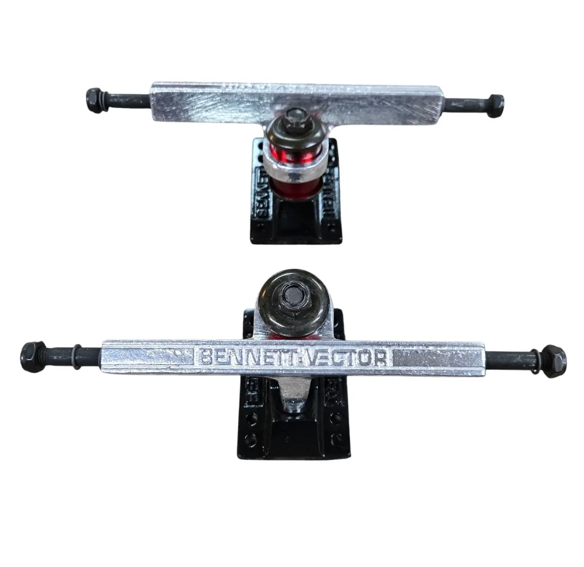 8.75" 6.0 Bennett Vector Skateboard Trucks Black Base Plates 1