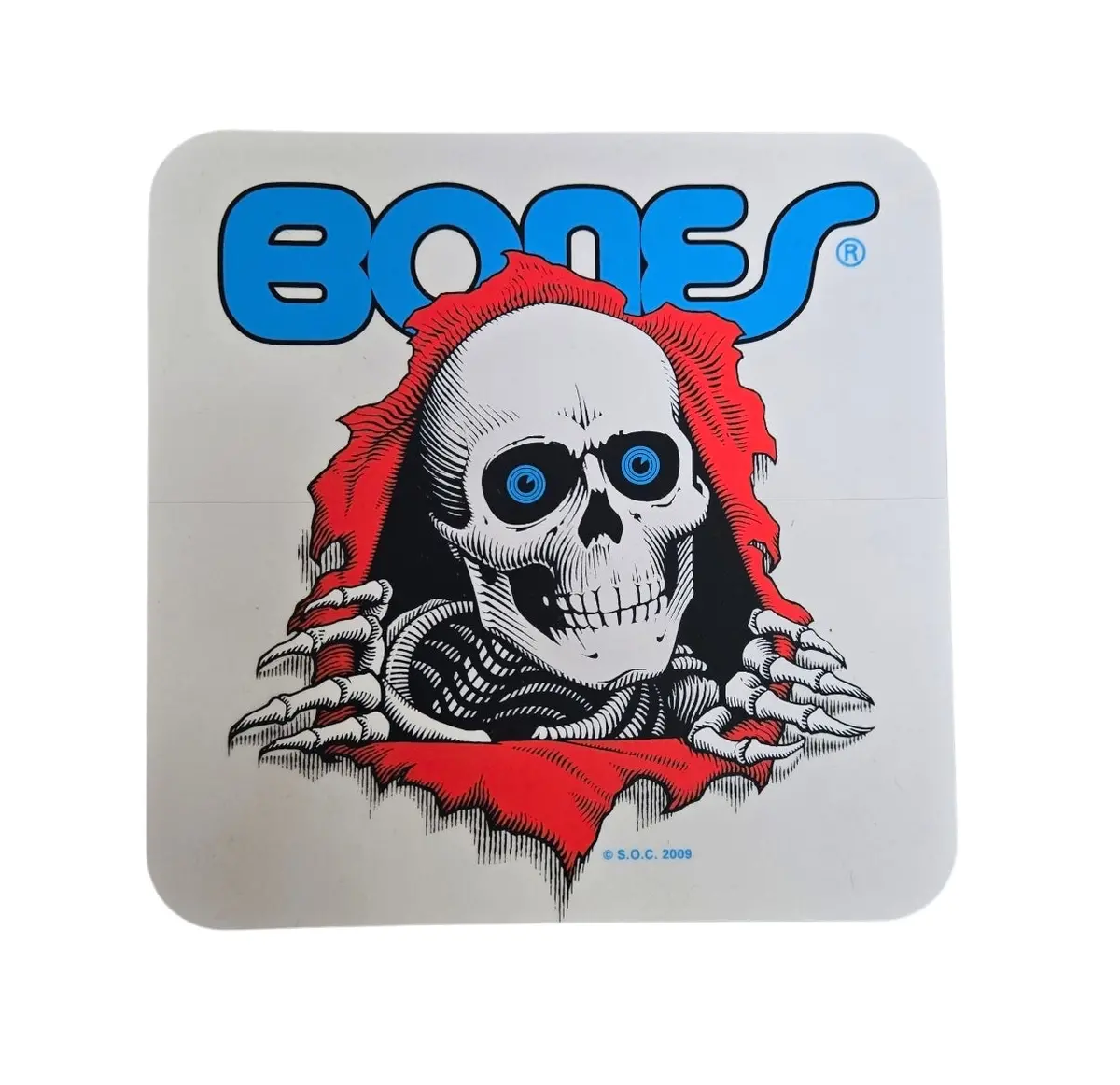 Powell Peralta Bones Ripper Sticker - Clear Back 5" 1