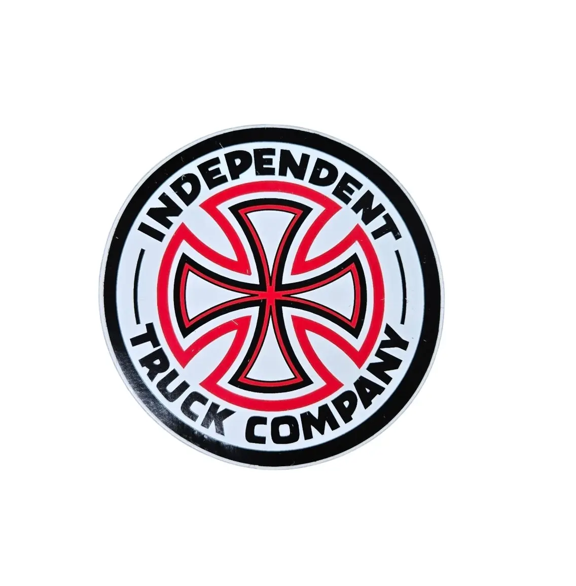 Vintage Independent Trucks 3" Round Sticker - White 1