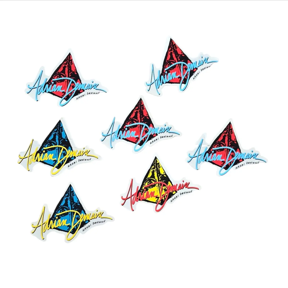 Vintage 80S Adrian Demain Stickers Lester Kasai Designs- (Set Of 7) 1