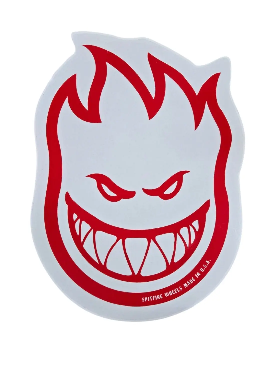 9"X12" Vintage Spitfire Wheels Big Head Sticker Large - Red Clear 1