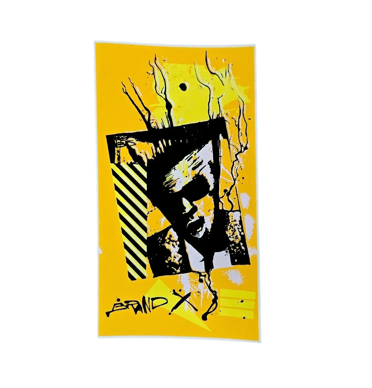 Vintage Brand X Skateboards Face Sticker - Yellow 1