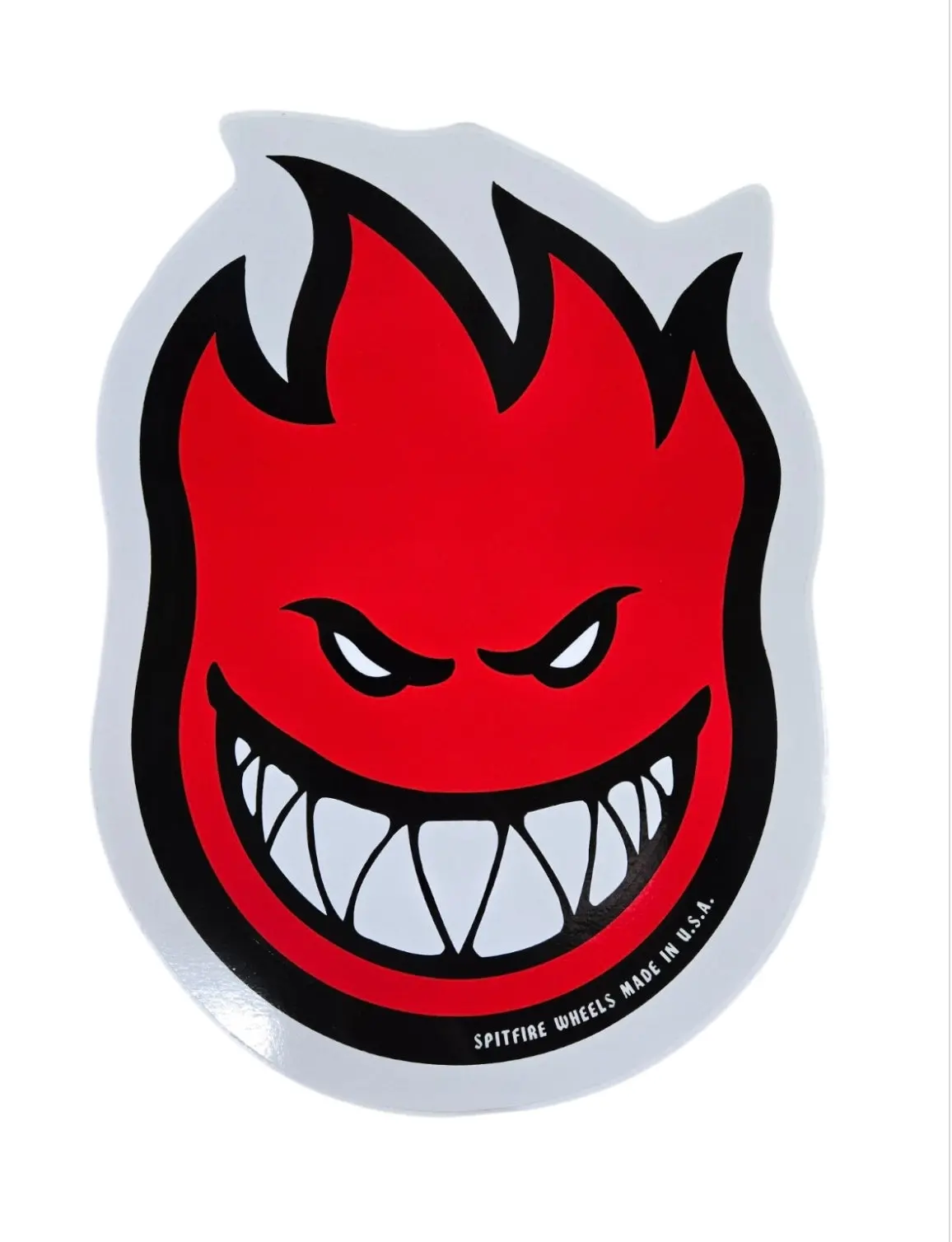 9"X12" Vintage Spitfire Wheels Big Head Sticker Large - Red Black 1