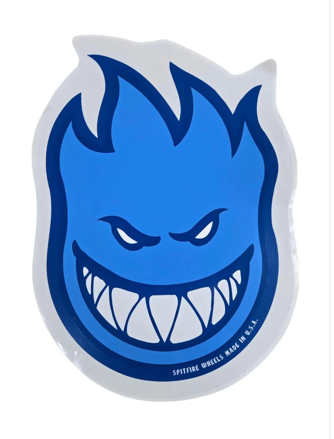 9"X12" Vintage Spitfire Wheels Big Head Sticker Large - Blue 1