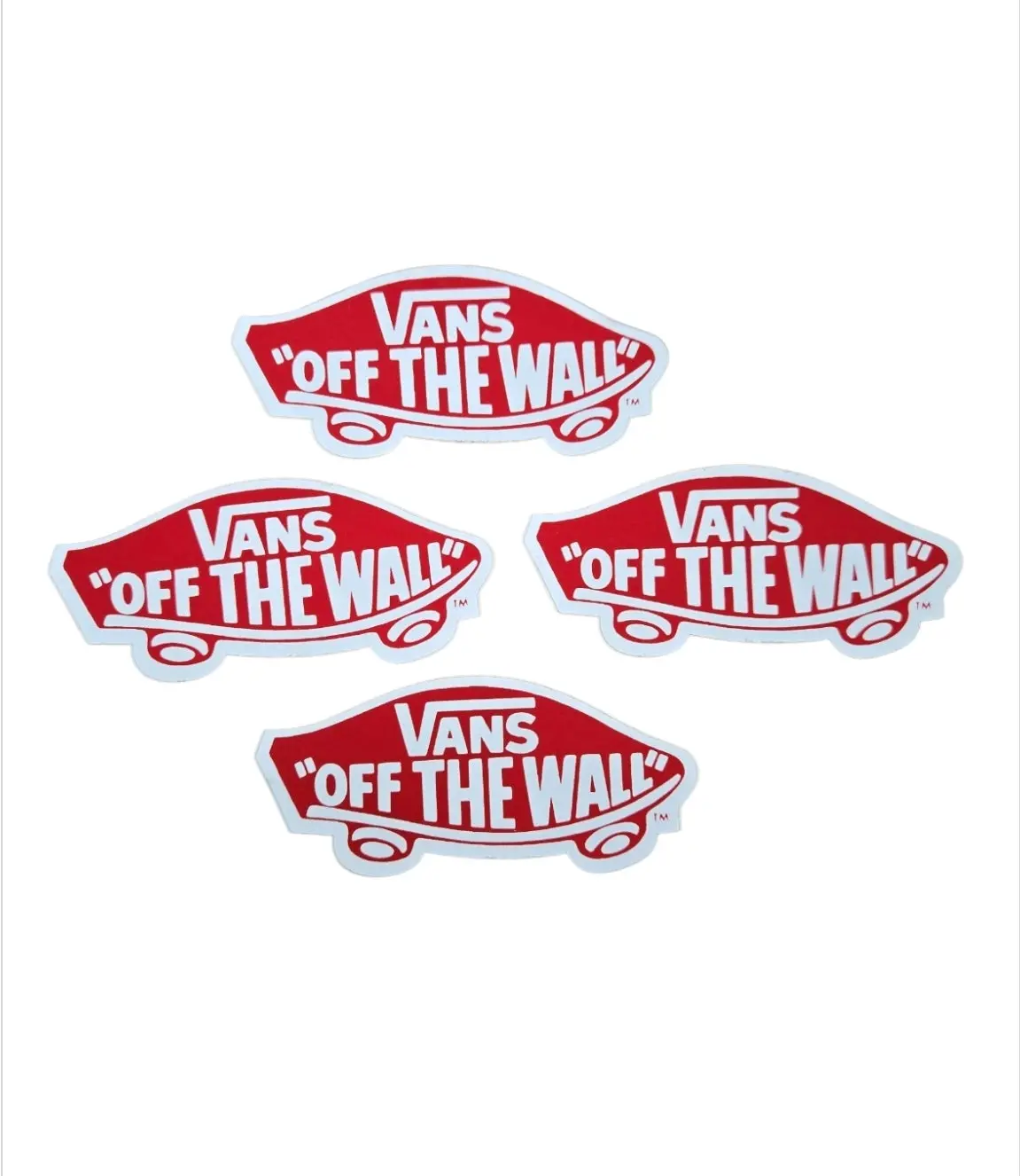 3.25" Vintage 80S Vans Off The Wall Sticker Set (4Pc) - Red 1