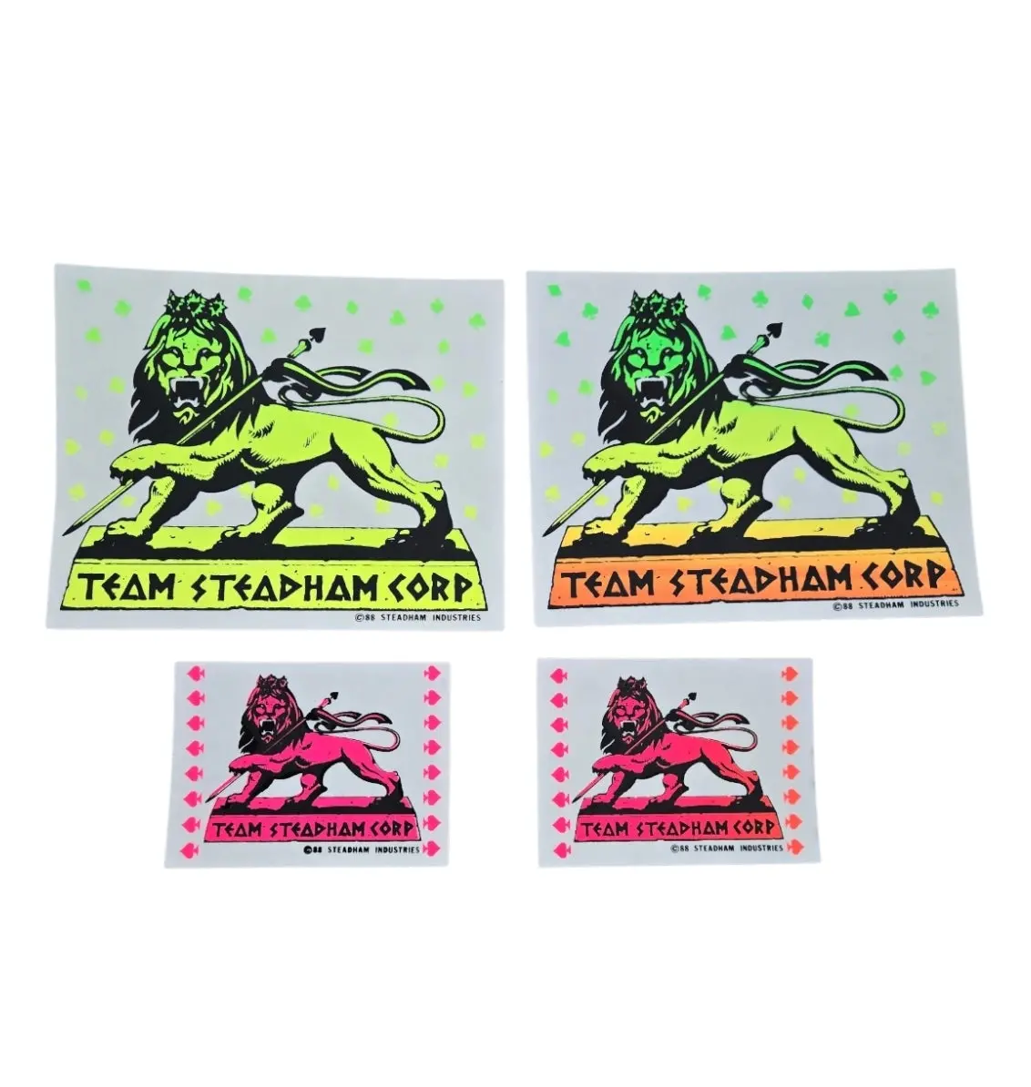 Vintage 80S Steve Steadham Sticker Set (4 Pcs) - Clear Back 1