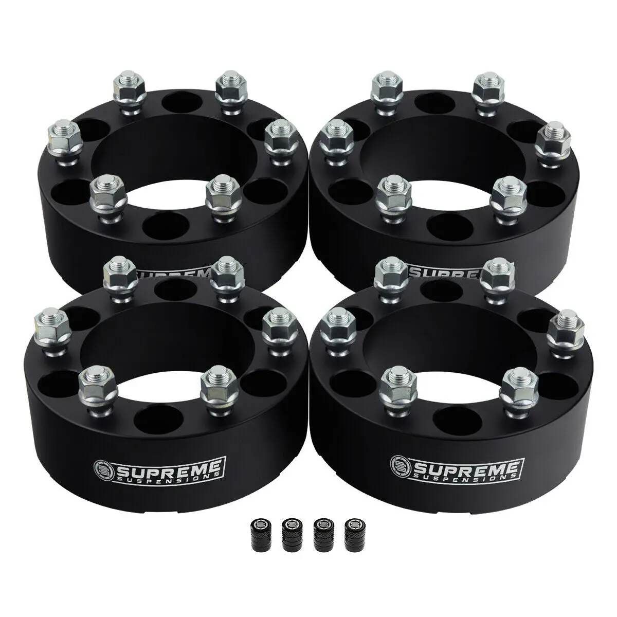 Nissan Armada / Titan Wheel Spacers With 6X5.5" Bp / M12x1.25 Studs / Tire Valve Caps 2