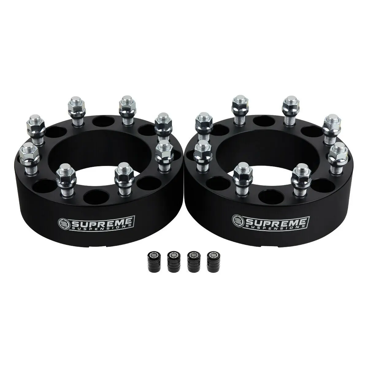 Wheel Spacers For Chevy Silverado 2500 3500 Hd 8X180mm / Stud Size: M14x1.5 + Valve Caps 2