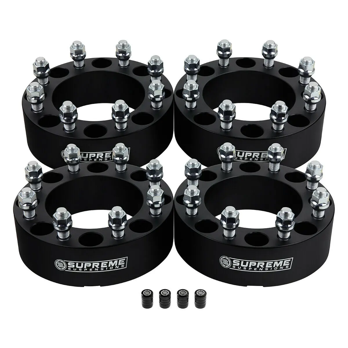 Wheel Spacers For Chevy Silverado 2500 3500 Hd 8X180mm / Stud Size: M14x1.5 + Valve Caps 2