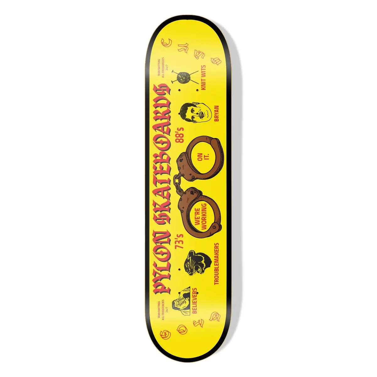 Pylon Skateboards Gold Cufs / 8.0 Inch Wide Deck 1
