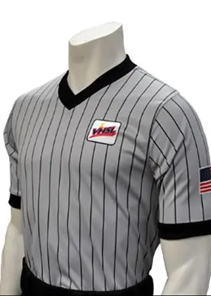 Smitty Vhsl Grey Mesh V-Neck With Black Pinstripes 1