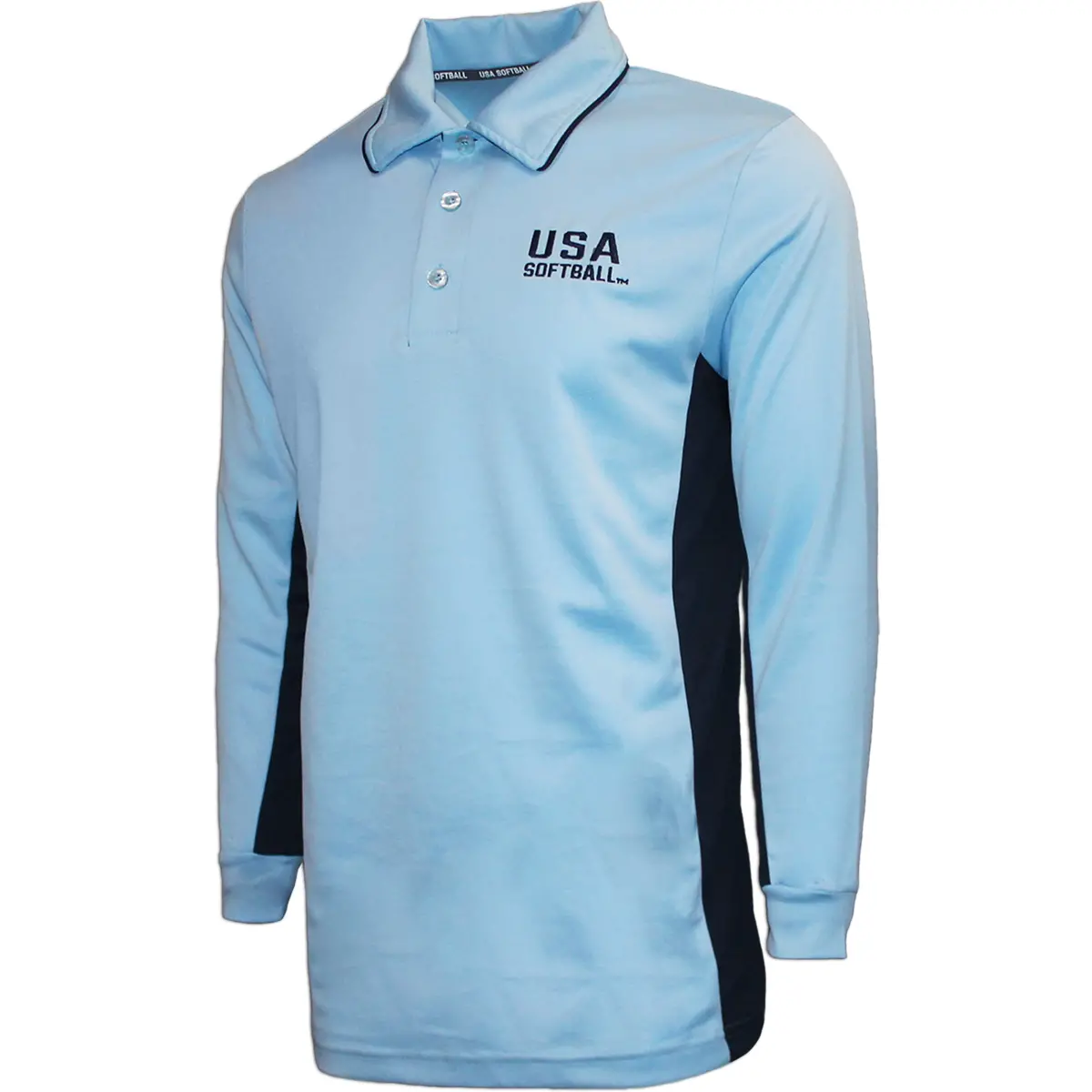 Usa Softball Powder Blue And Navy Long Sleeve Shirt 1