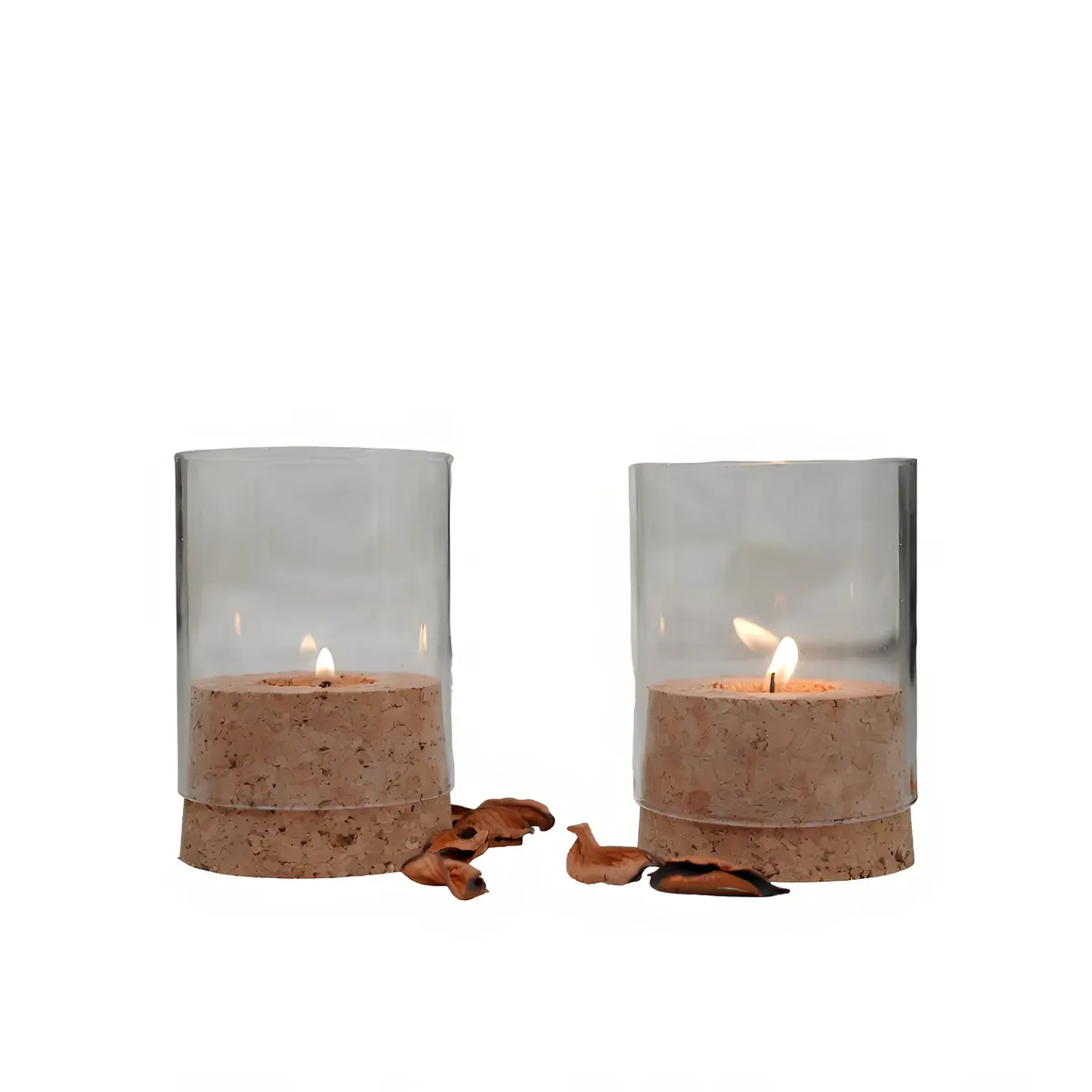T Light Holder Cylindrical With Glass 1
