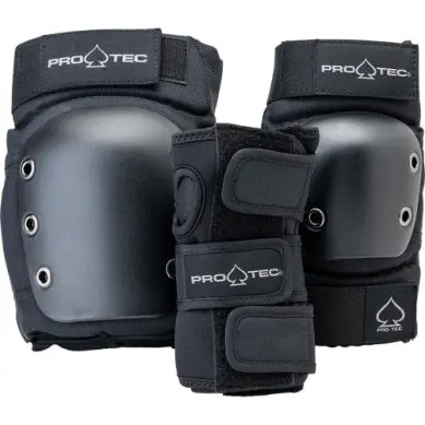Protec Knee, Elbow, Wrist Gauard Pad Set - Black 1