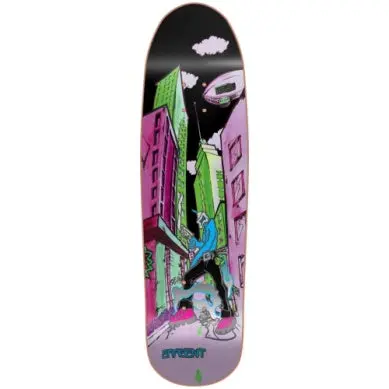 New Deal Skateboards Sargent Invaders Neon Skateboard Deck 9.25 Inch Wide 1