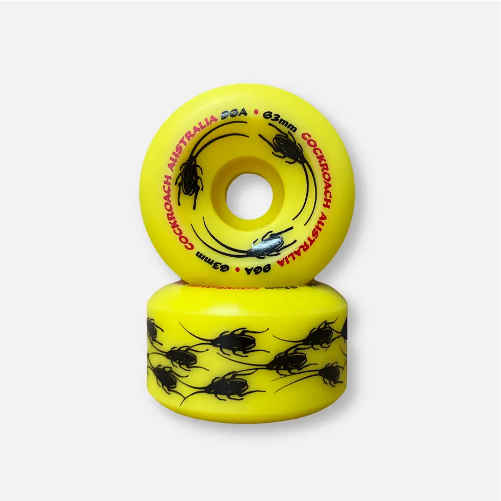 Cockroach Wheels Originals Yellow 63Mm 96A Pack Of 4 1