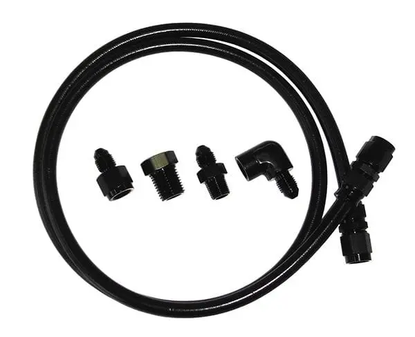 Af30-3004Blk Black Nylon Outer / Stainless Braided -3An Gauge Line Kit 1
