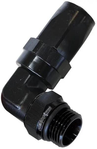Orb Taper Swivel 90° -16An Hose Fitting In Black Anodized Aluminum - Af849-16-16Blk 1