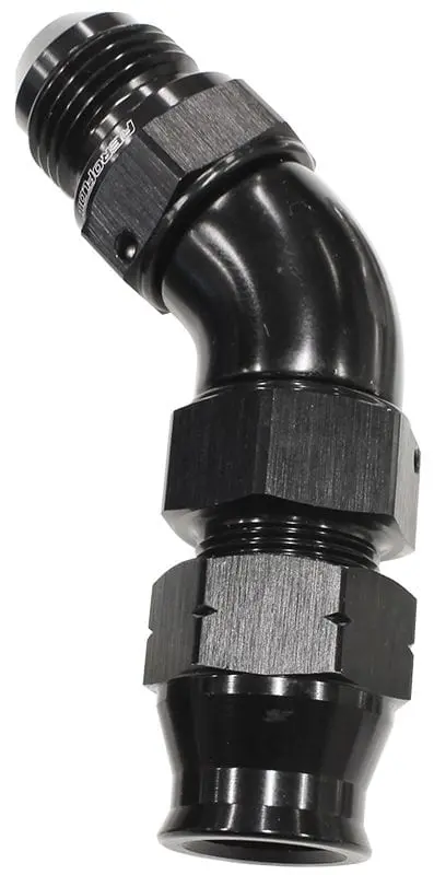 5/16" To -6 An 45° Tube-To-Male Adapter – Black Anodized Aluminum Fitting 1