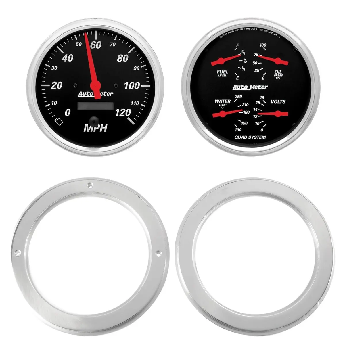 Autometer Designer Black Gauge Cluster – Customizable Analog Layout 1