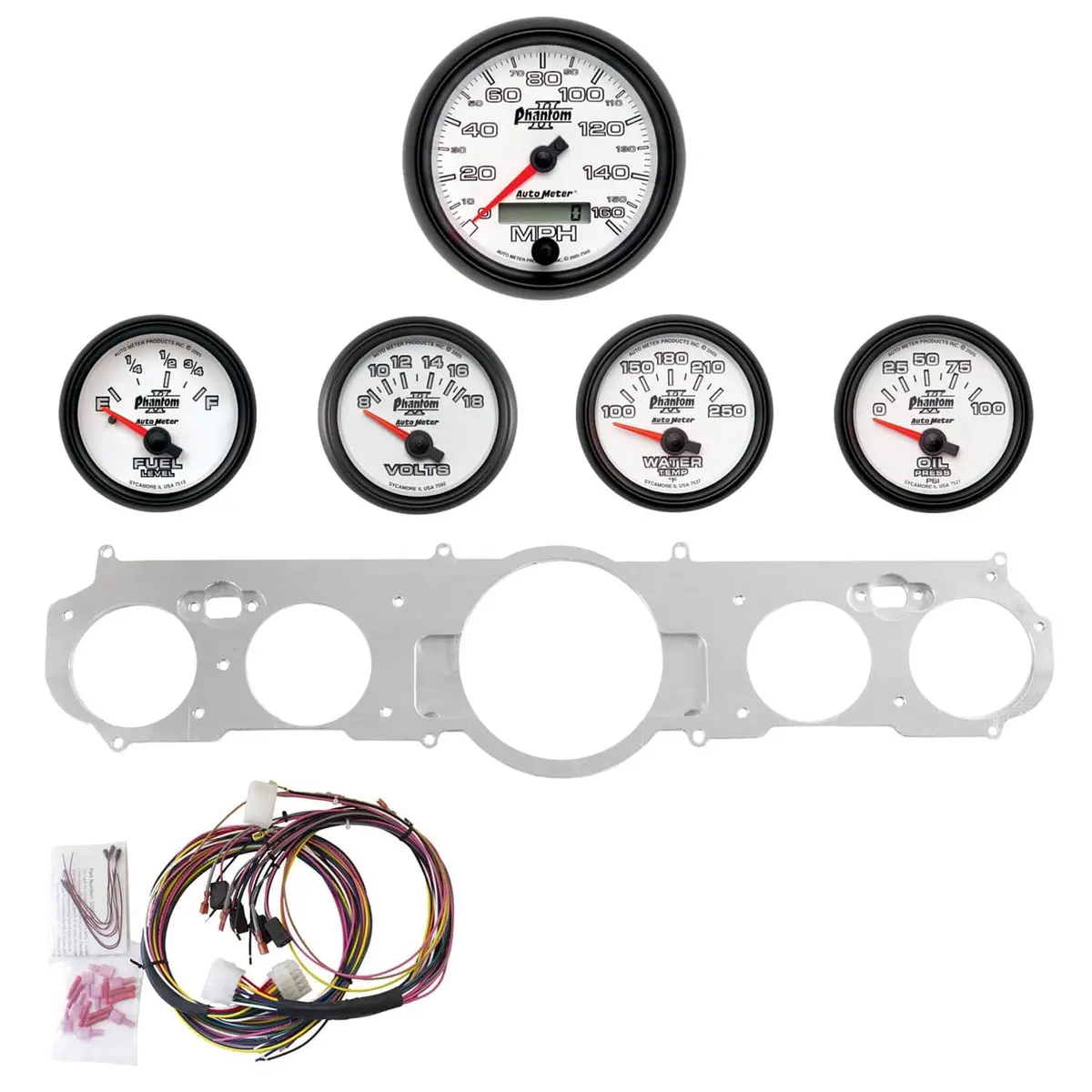 Autometer Phantom Ii Gauge Cluster – Illuminated Analog Display With Modern Styling 1